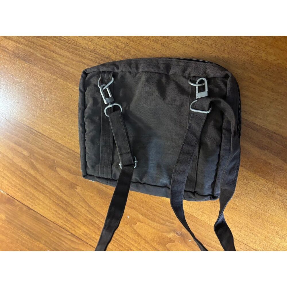 BAGGALLINI PURSE dark brown crossbody waist bag travel pockets utility nylon - Picture 6 of 6
